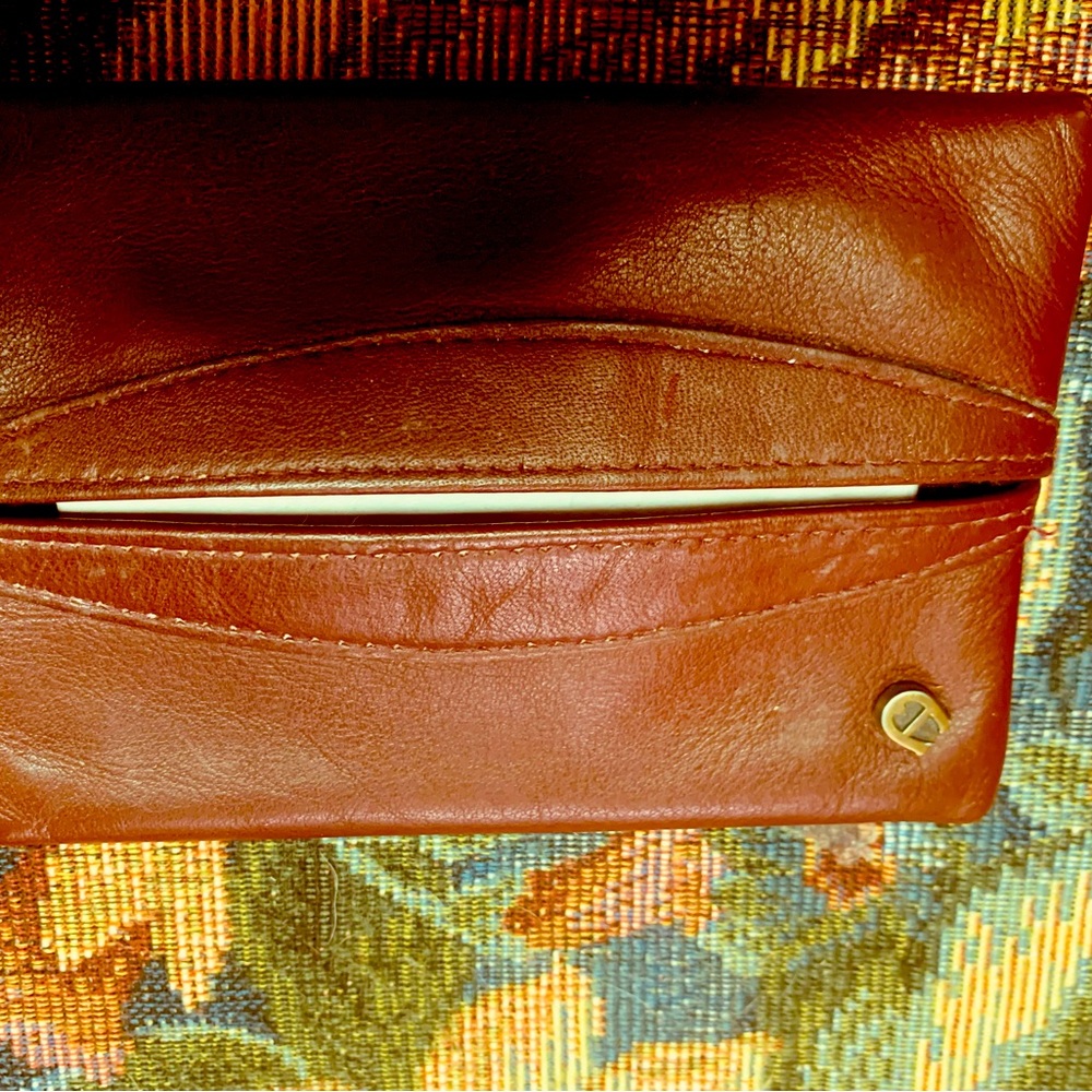 Vintage Aigner Kleenex Holder Leather